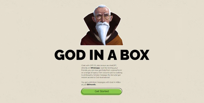 How to chat with ChatGPT on Whatsapp - Access the God in a Box website.